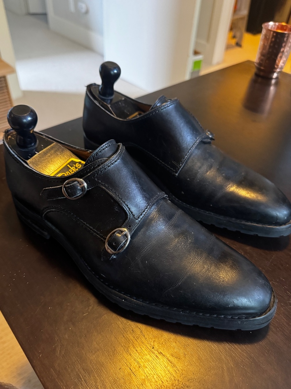 Impronta Black Double Monk Strap Men’s Dress Shoes
